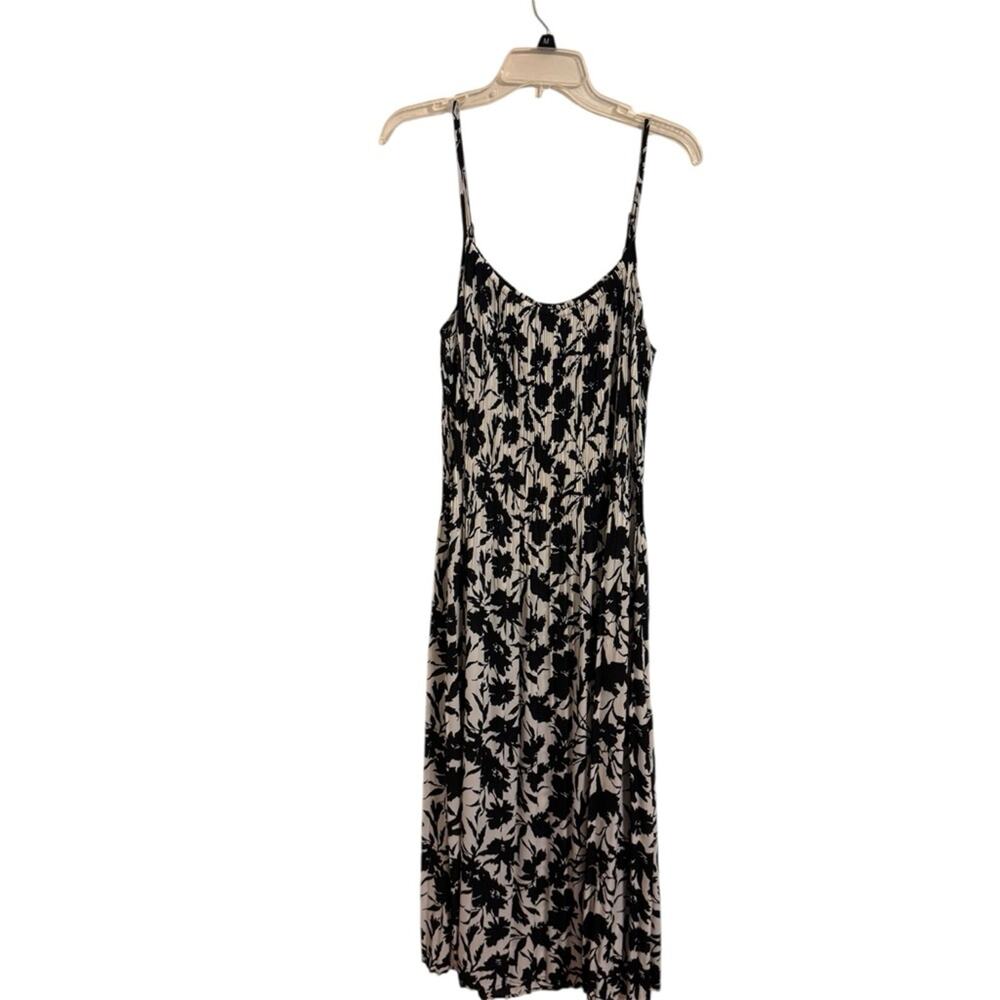 Nicole Miller Floral Pleated Maxi Dress Sundress Flowy